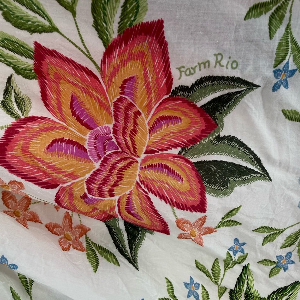 Farm Rio Bloom Garden Short Sleeve Floral Short Mini Dress,‎ Size L - Picture 7 of 12